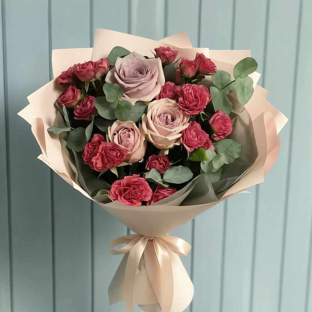 Букет цветов из: Гвоздики и Розы в Андреевской Краснодарского края