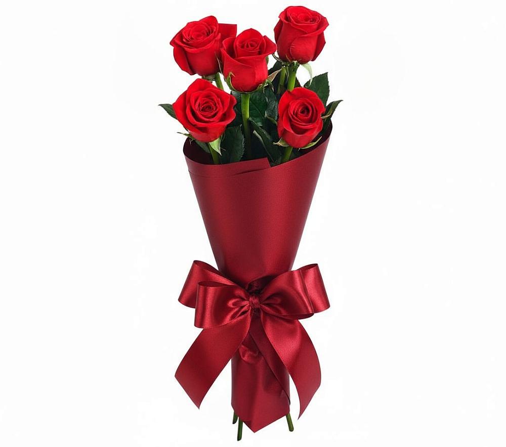 Букет 5 Красных роз Эдлесс Лав в Андреевской Краснодарского края