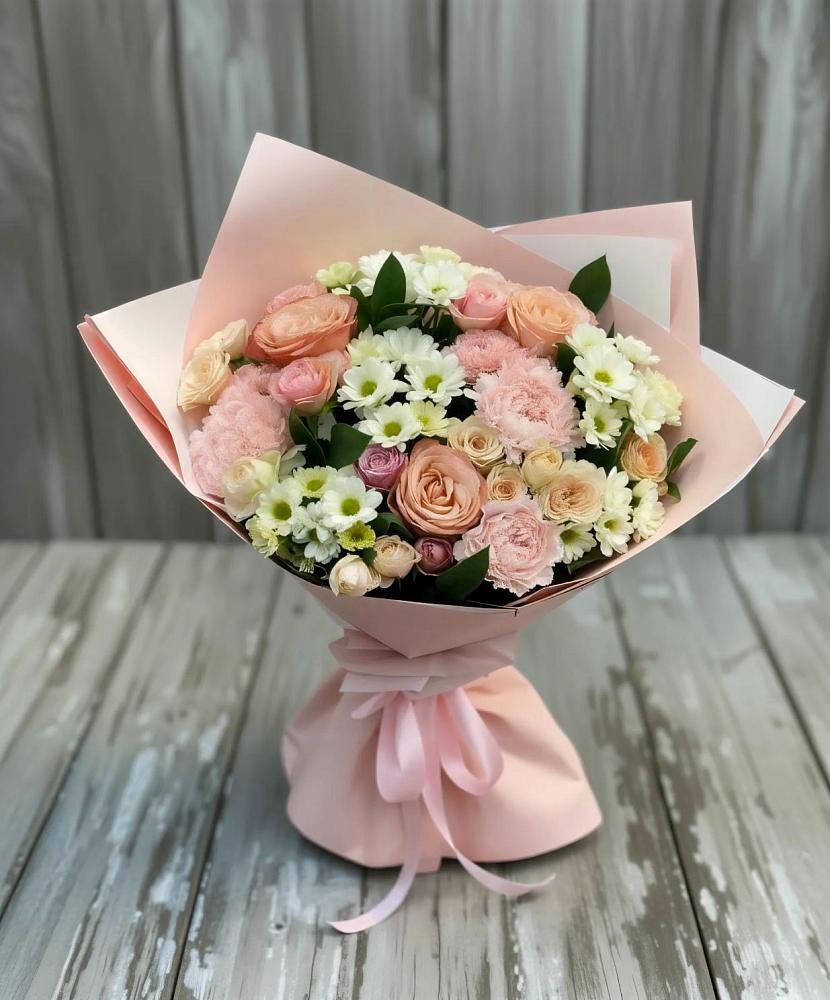 Букет цветов из: Гвоздики, Розы и Хризантемы в Андреевской Краснодарского края