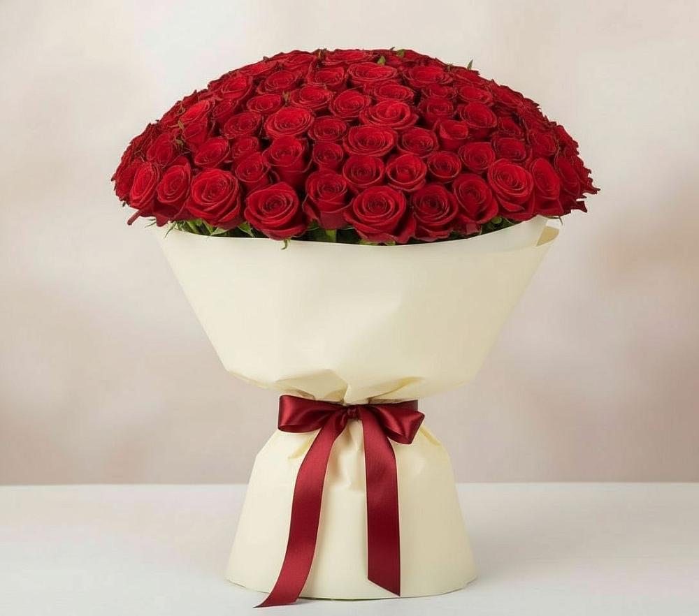 Букет 101 Красная роза Милано в Андреевской Краснодарского края