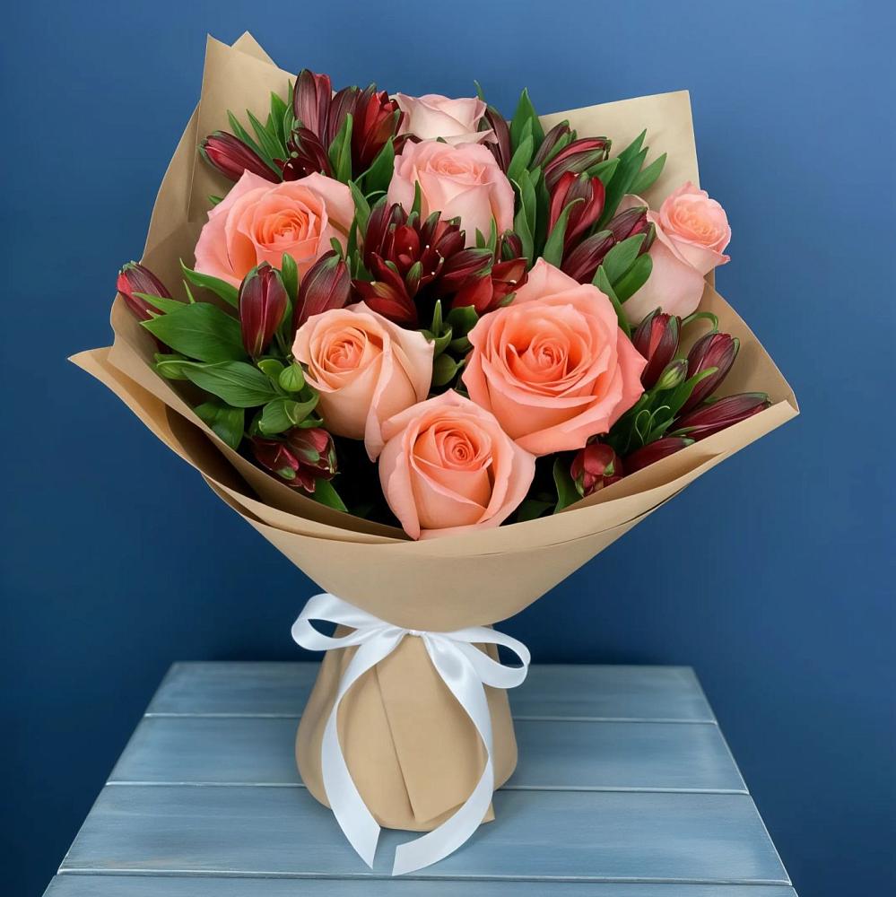 Букет цветов из: Розы и Альстромерии в Андреевской Краснодарского края