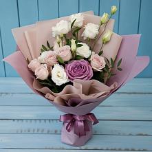 Букет цветов из:  Розы и Лизиантусы в Андреевской Краснодарского края