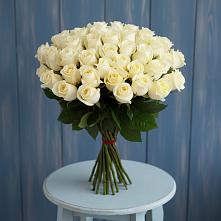 Букет 51 Белая роза Эдлесс Лав в Андреевской Краснодарского края