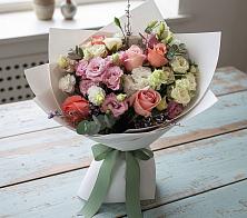 Букет цветов из:  Розы, Лизиантусы и Гвоздики #REPLACE_PRED# Андреевской Краснодарского края