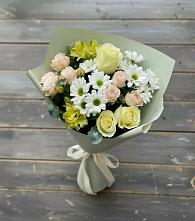 Букет цветов из:  Альстромерии, Розы и Хризантемы в Андреевской Краснодарского края