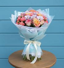 Букет цветов из:  Хризантемы и Розы в Андреевской Краснодарского края