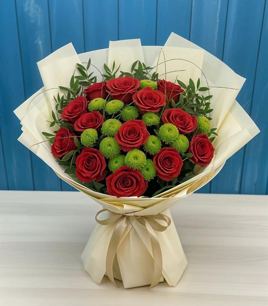 Букет цветов из: Розы и Хризантемы в Андреевской Краснодарского края