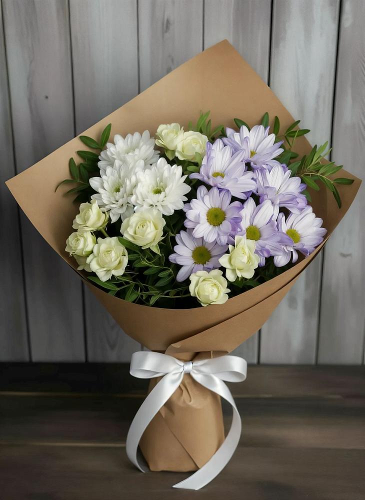 Букет цветов из: Хризантемы и Розы в Андреевской Краснодарского края