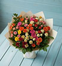 Букет Микс из разноцветных кустовых роз #REPLACE_PRED# Андреевской Краснодарского края